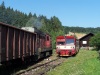Křižování s nákladním vlakem v Bohumilicích v Čechách
