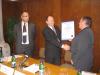 Předání certifikátu - zleva Tomáš Lulek, Rodan Šenekl, Jaroslav Soušek; ŽP