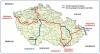 Mapka koridorů a tratí na ně navazujících