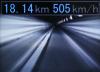 Záběr z čelní kamery Maglevu L0 při cestovní rychlosti 505 km/h, foto: archiv autora
